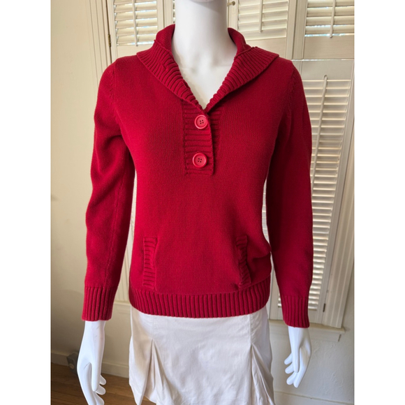 eight eight eight Tops - Eight Eight Eight Red Hooded Pullover Sweater M